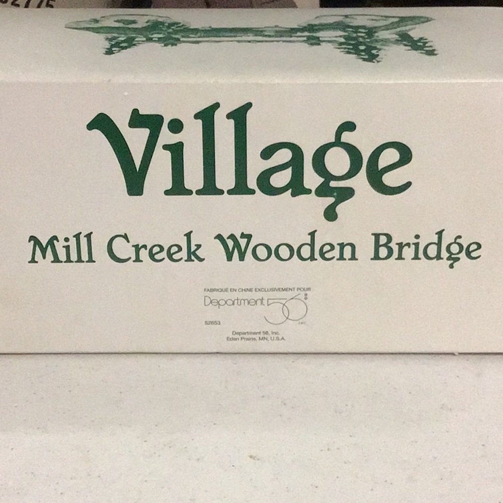 Department 56 village Mill Creek wooden bridge